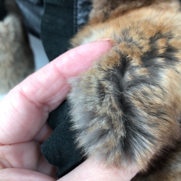 A. ECAW French Design Leather/Fur Coat Jacket Size Medium - Picture 16 of 17